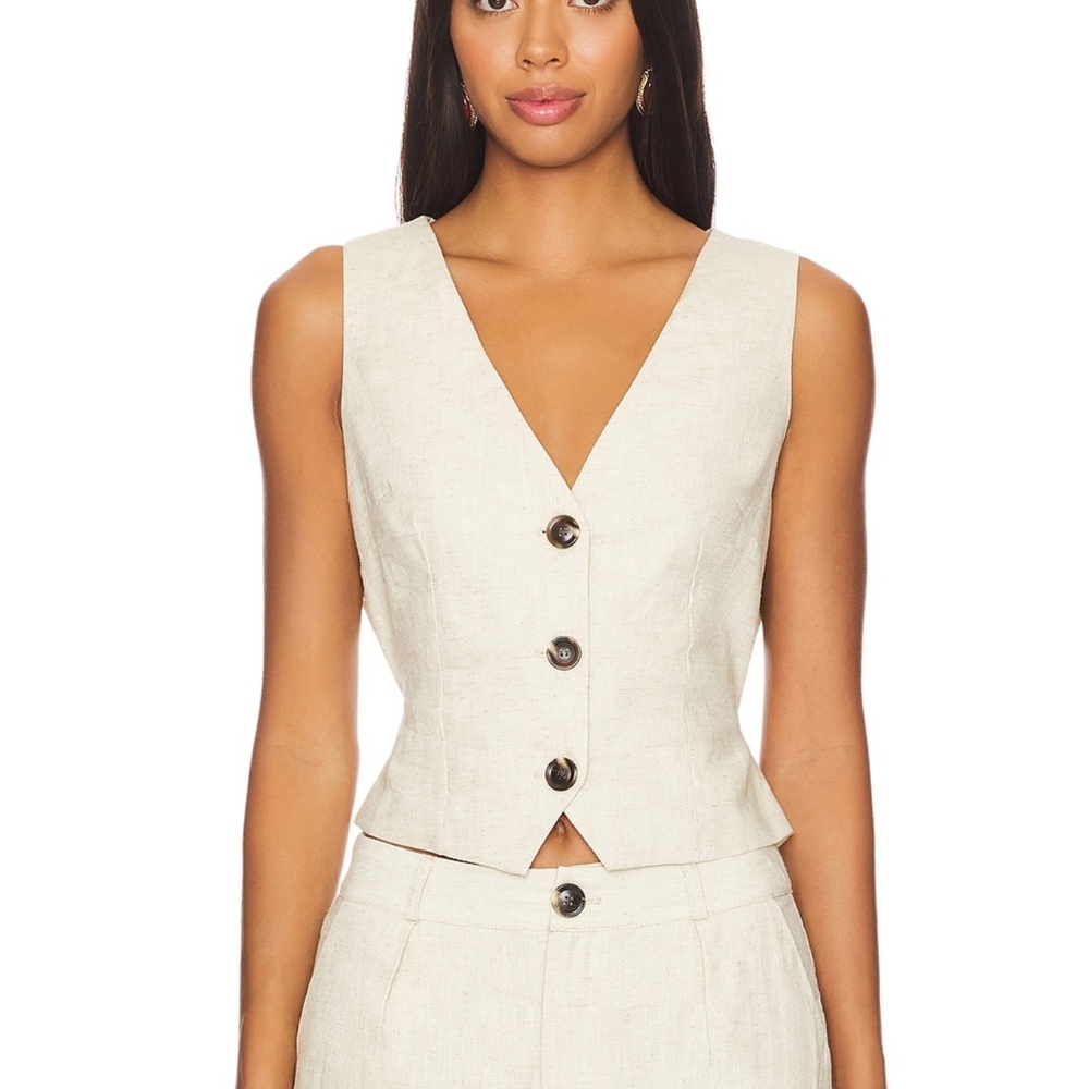 Revolve Sndys Sundays linen vest xxs